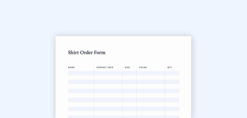 Apparel order form Template Free Beautiful T Shirt order form Free Pdf &amp; Excel Template