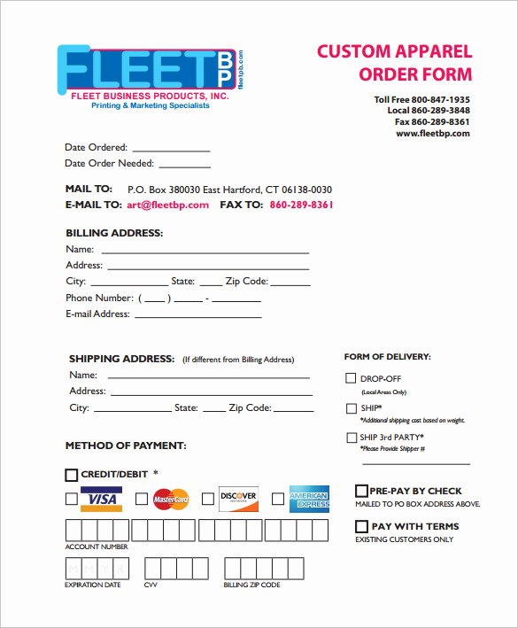 Apparel order form Template Free Best Of 29 order form Templates Pdf Doc Excel