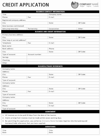 Application form Template Word Beautiful Mercial Credit Application form