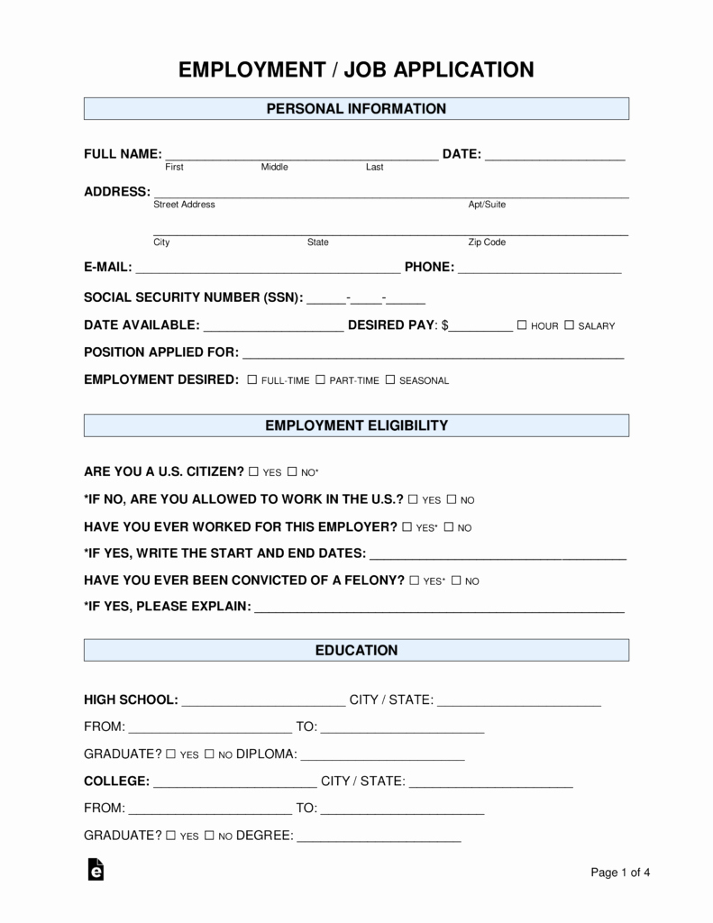 Application form Template Word Best Of Free Job Application form Standard Template Pdf