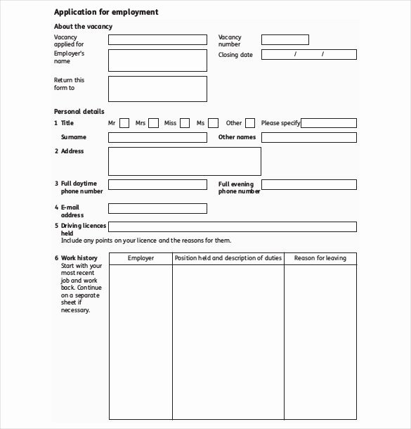 Application form Template Word Fresh Job Application Template 24 Examples In Pdf Word