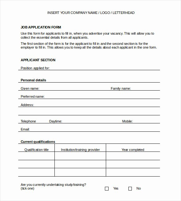 Application form Template Word Unique Application Templates – 20 Free Word Excel Pdf