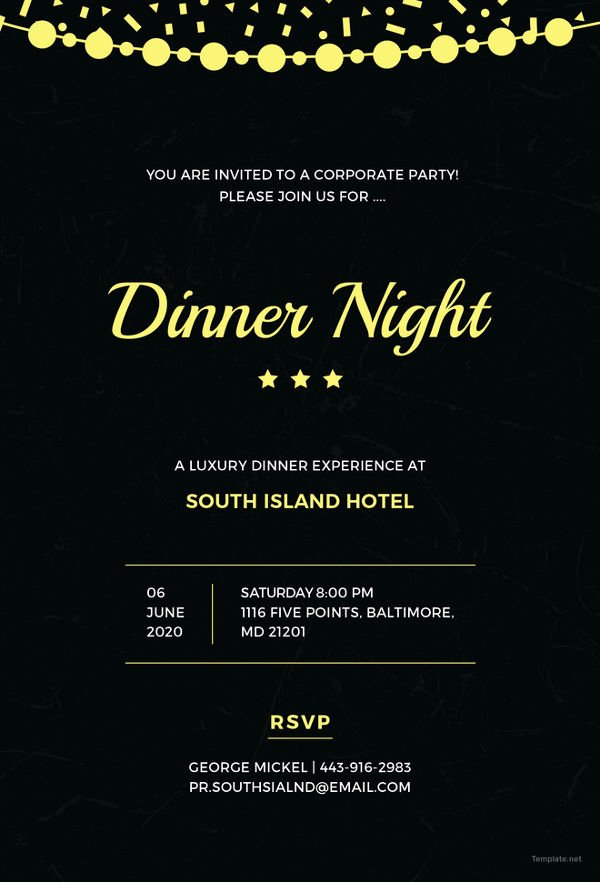 Appreciation Dinner Invitation Template Best Of 14 formal Dinner Invitations Psd Word Ai Publisher