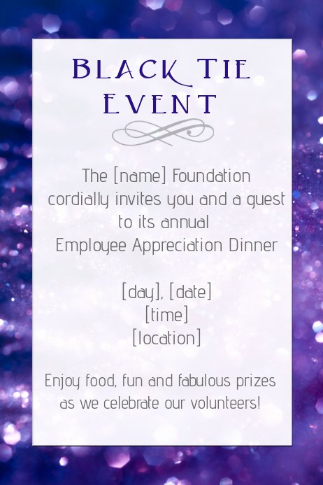 Appreciation Dinner Invitation Template Unique Black Tie Dinner Employee Appreciation Party Template