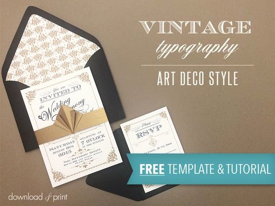 Art Deco Invitation Template Awesome Art Deco Wedding Invitation Templates and Wedding