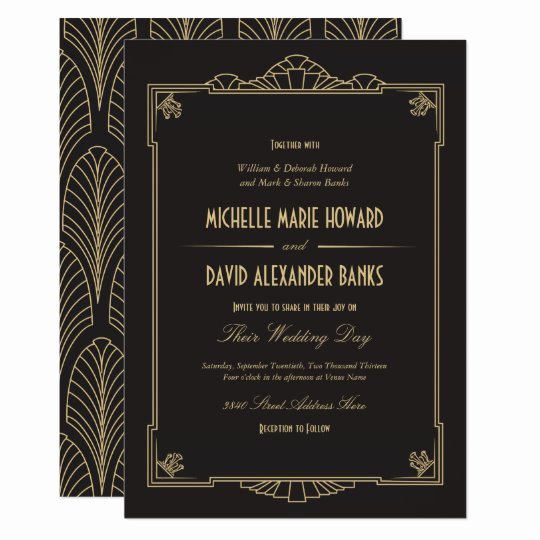 Art Deco Invitation Template Beautiful Art Deco Style Wedding Invitation