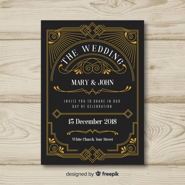 Art Deco Invitation Template Best Of Art Deco Wedding Invitation Template Design Vector