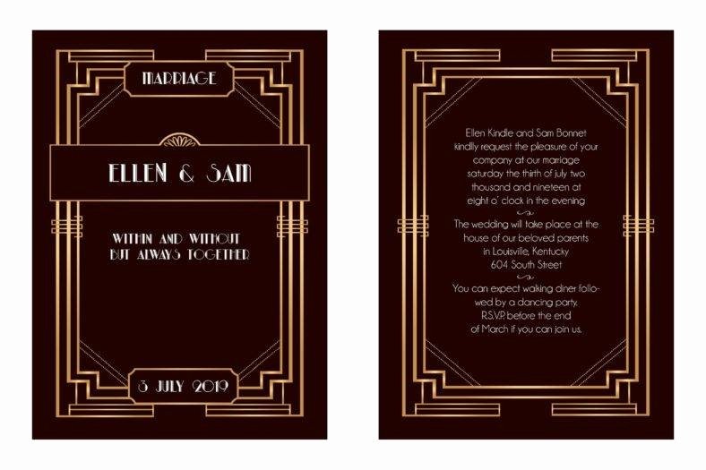 Art Deco Invitation Template Elegant 14 Art Deco Invitation Designs &amp; Templates Psd Ai