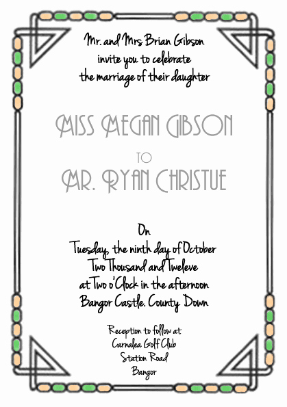 Art Deco Invitation Template Elegant Art Deco Invites