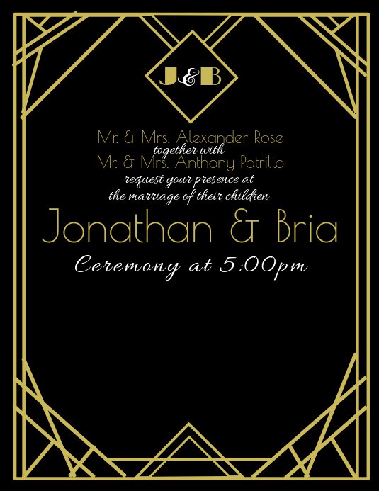 Art Deco Invitation Template Fresh Art Deco Invitation Template