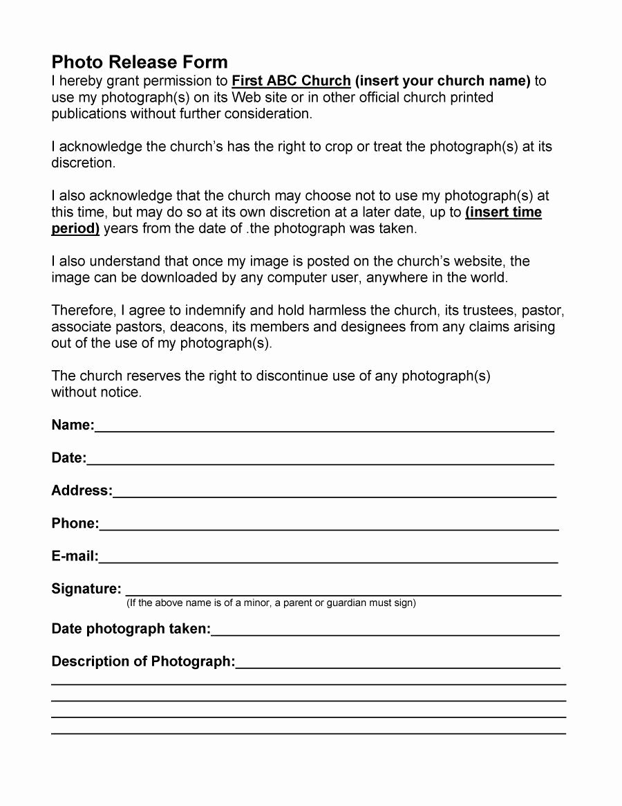 Artwork Release form Template Best Of Photo Release form 25