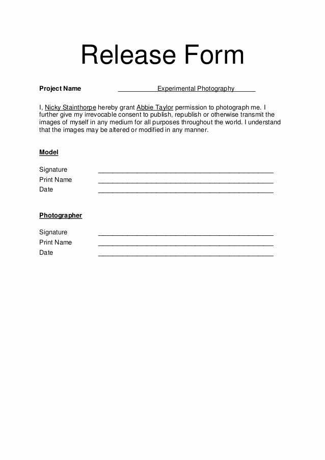 model release form