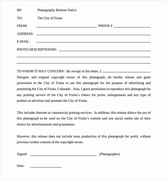 Artwork Release form Template New 7 Print Release forms Pdf