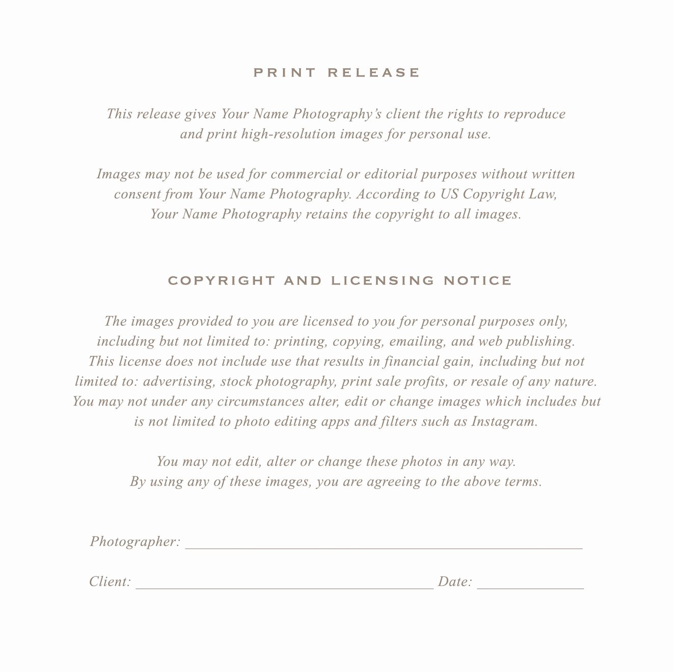 Artwork Release form Template Unique Grapher Print Release form by