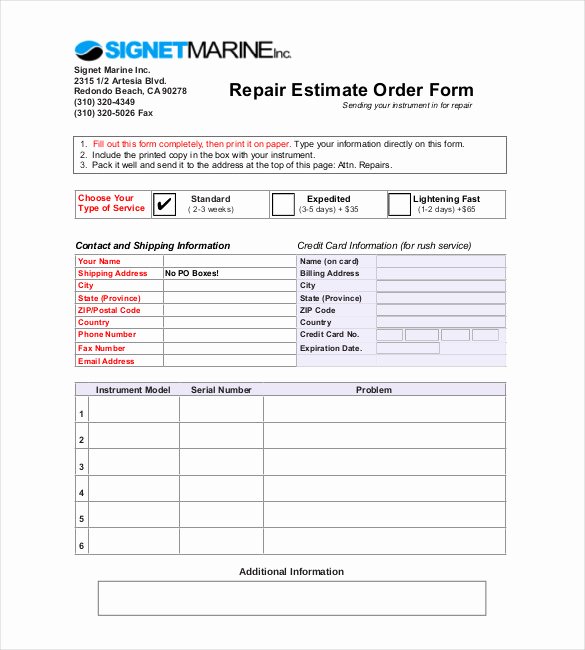 Auto Repair form Template Awesome 21 Repair Estimate Templates Word Pdf Google Docs