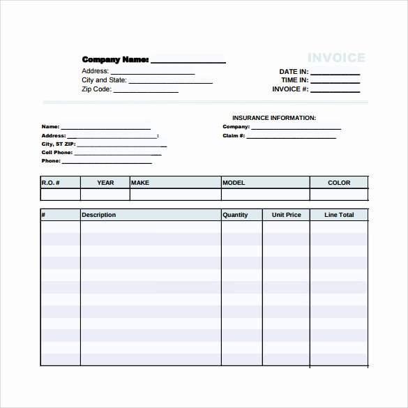Auto Repair form Template New 12 Sample Auto Repair Invoice Templates to Download