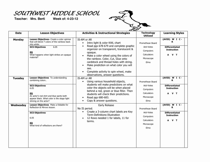 Avid Lesson Plan Template Unique Sample Lesson Plan Sheet In Word and Pdf formats
