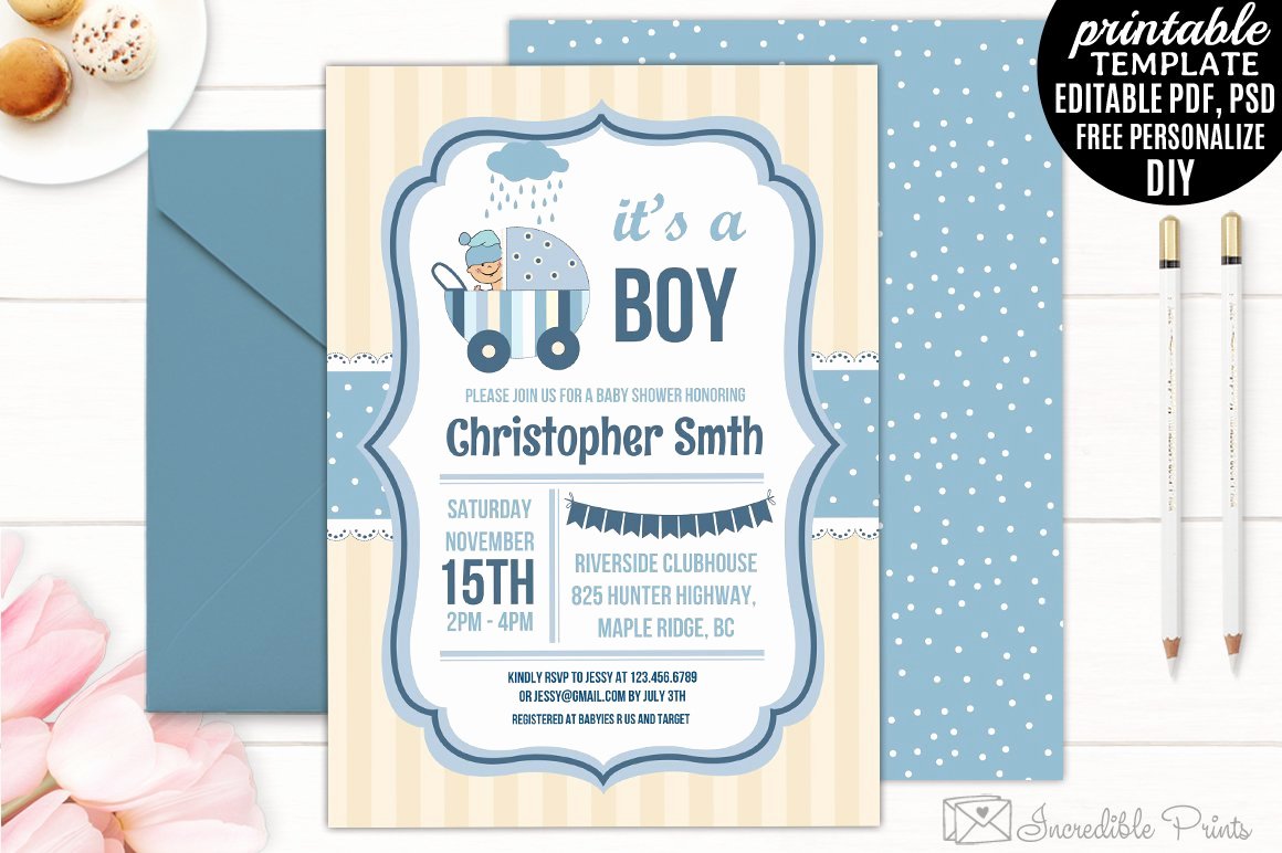 Baby Boy Invitation Template Inspirational Boy Baby Shower Invitation Template Invitation Templates