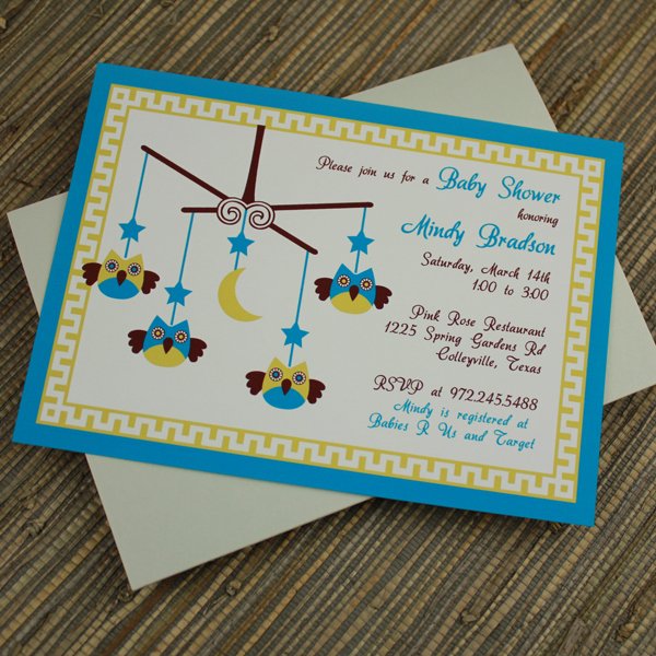 Baby Boy Invitation Template Lovely Baby Shower Invitation Template Baby Boy Owl Mobile