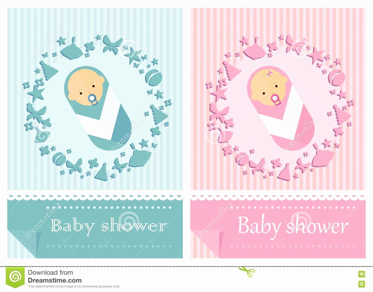 Baby Girl Invitation Template Awesome Baby Shower Card Boys and Girls Stock Vector Image