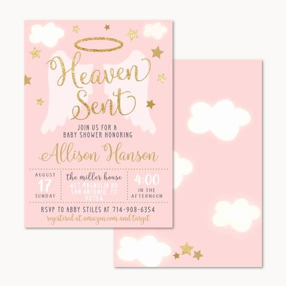 Baby Girl Invitation Template Fresh Angel Girl Baby Shower Invitation Template Baby Shower