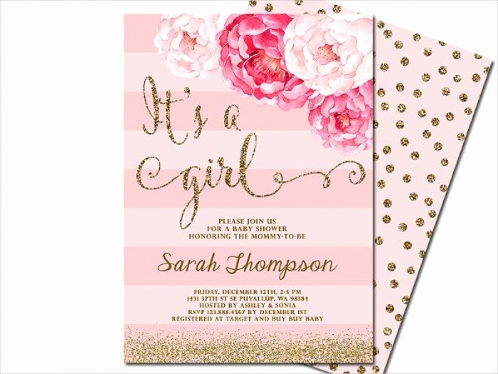 Baby Girl Invitation Template Inspirational Beautiful Baby Girl Baby Shower Invitation Templates Ideas