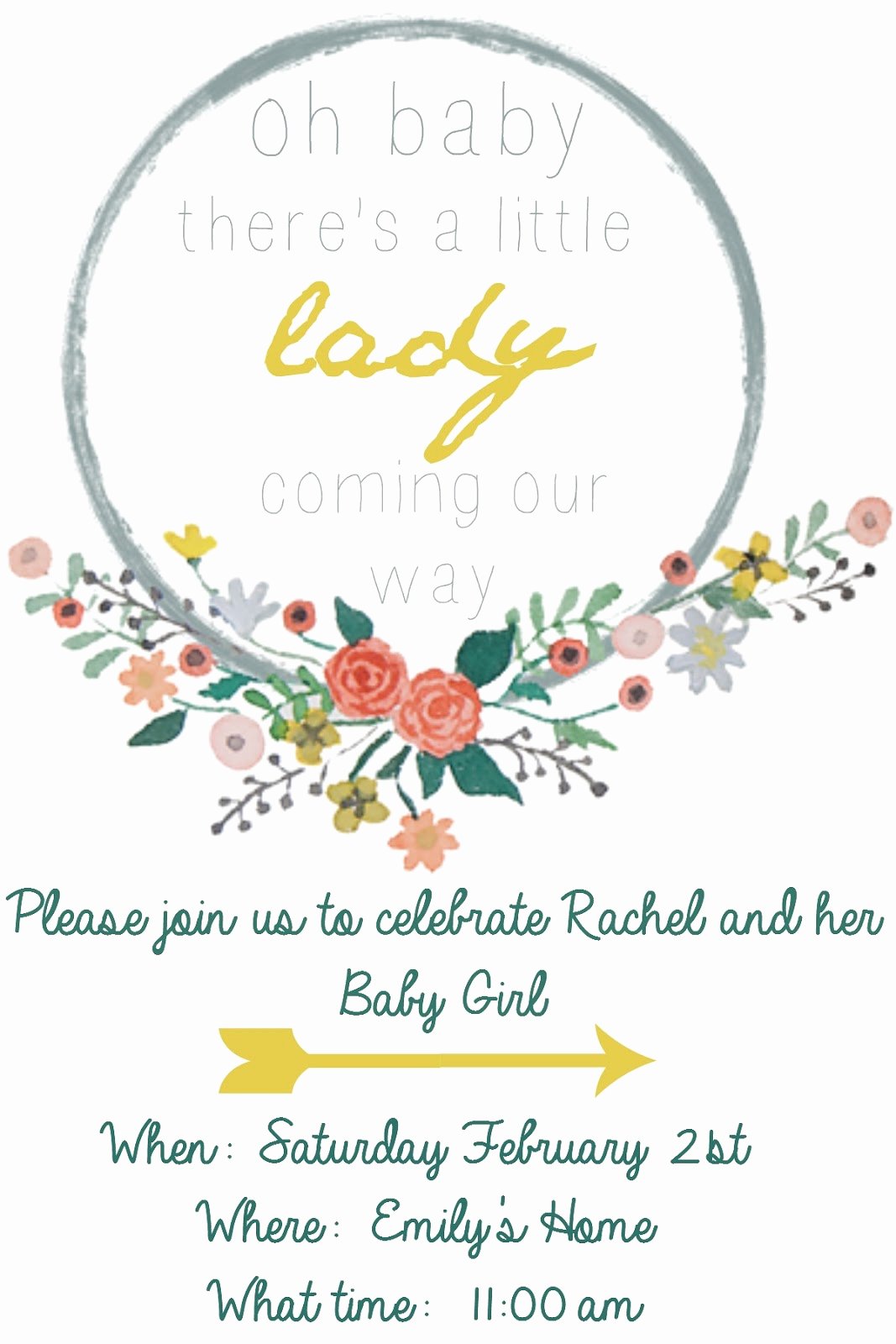 Baby Girl Invitation Template Luxury Emmy In Her Element Free Baby Shower Invitation Template