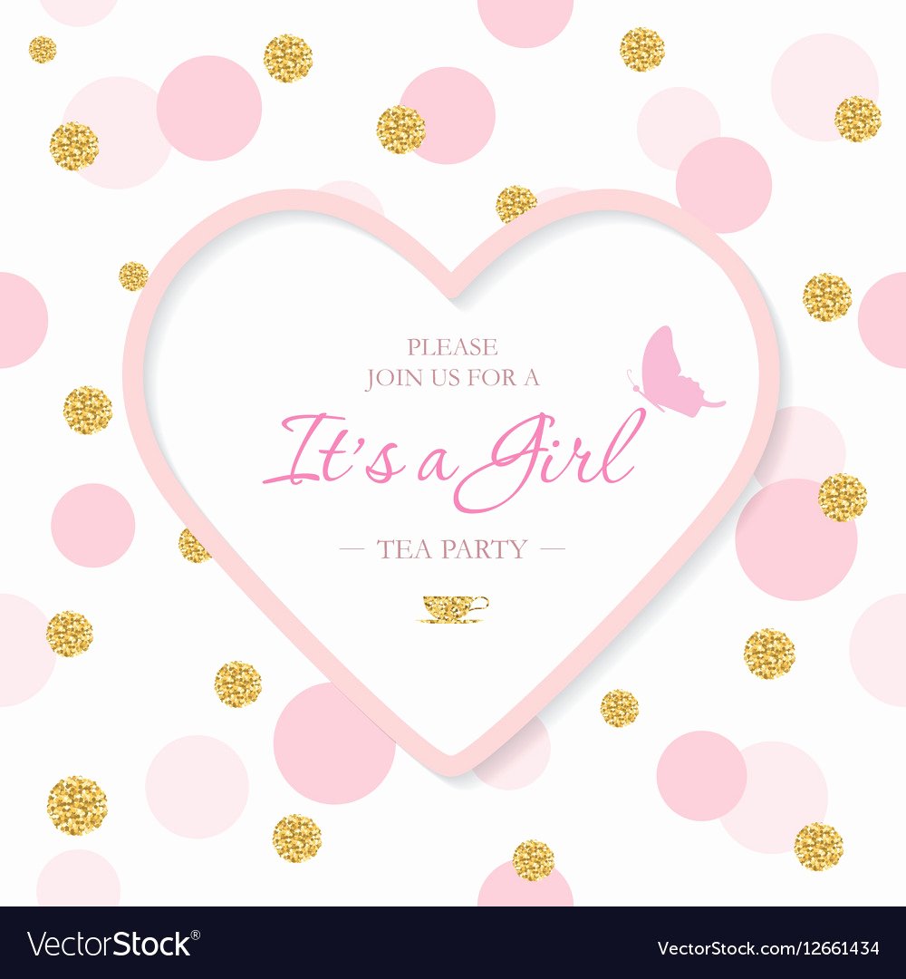 girl baby shower invitation template included vector