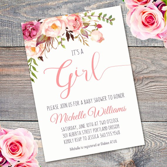Baby Girl Invitation Template Unique It is A Girl Baby Shower Invitation Templateparty Printables