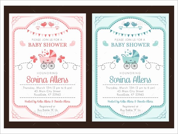 Baby Shower Invitation Free Template Inspirational Free 24 Sample Printable Baby Shower Invitation Templates