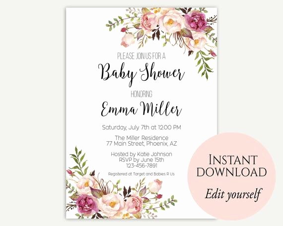 Baby Shower Invitation Template Free Awesome Baby Shower Invitation Template Baby Shower Invite Baby