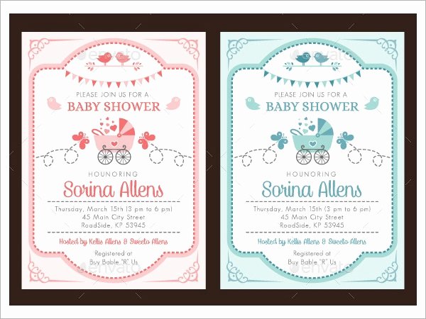 Baby Shower Invitation Template Free Beautiful Free 24 Sample Printable Baby Shower Invitation Templates