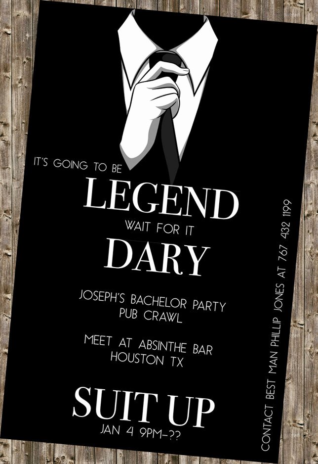 Bachelor Party Invites Template Inspirational Bachelor Party Invite Legendary Himym