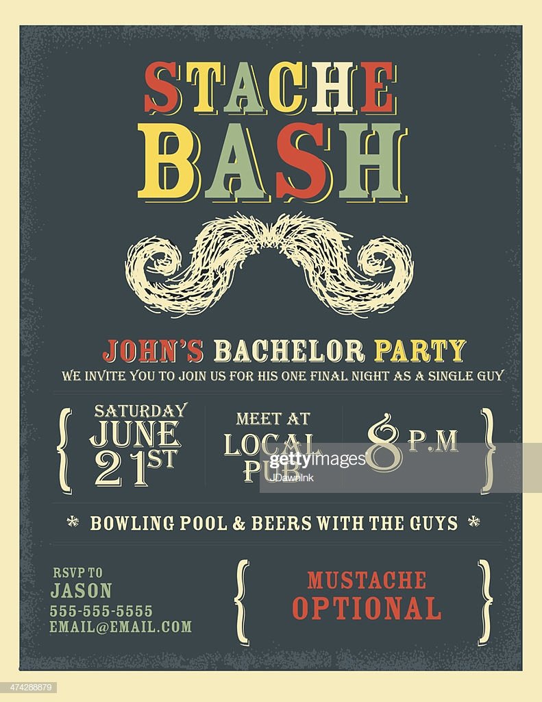 Bachelor Party Invites Template Lovely Whimsical and Colorful Bachelor Party Invitation Design