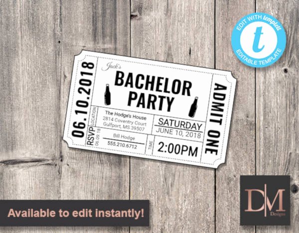 Bachelor Party Invites Template Unique 12 Bachelor Party Invitation Designs &amp; Templates Psd