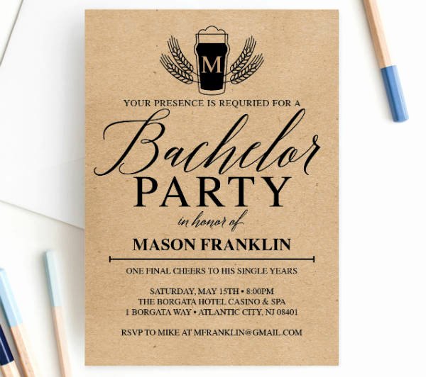 Bachelor Party Invites Template Unique 12 Bachelor Party Invitation Designs &amp; Templates Psd