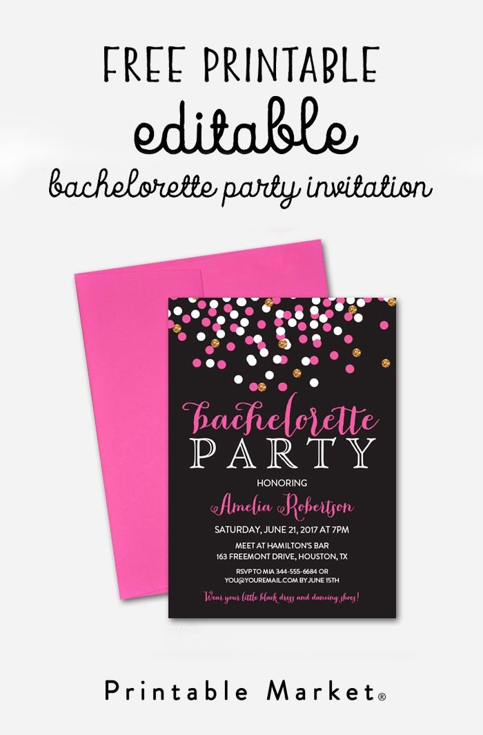 Bachelorette Party Invitation Template Free Fresh Free Editable Bachelorette Party Invitation Gray Hot