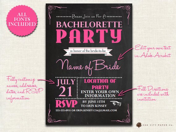 Bachelorette Party Invitation Template Free New Bachelorette Invitation Chalkboard themed Bachelorette