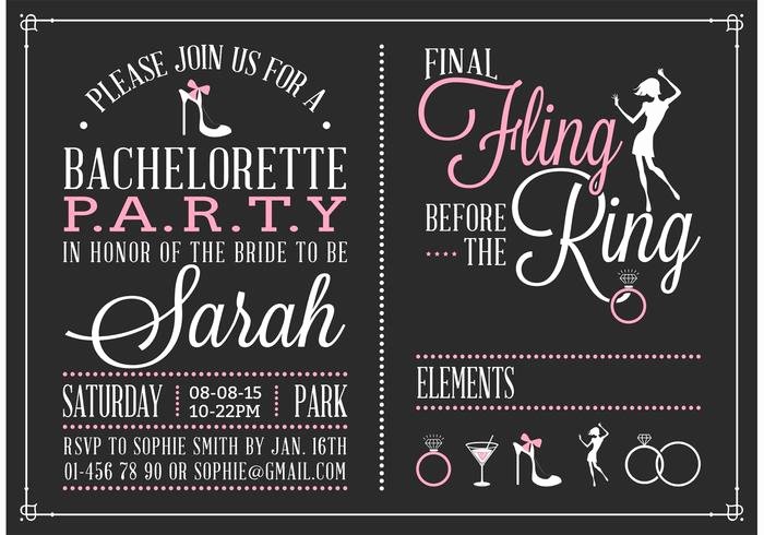 Bachelorette Party Invitations Template Free Inspirational Bachelorette Party Invitation Vector Download Free