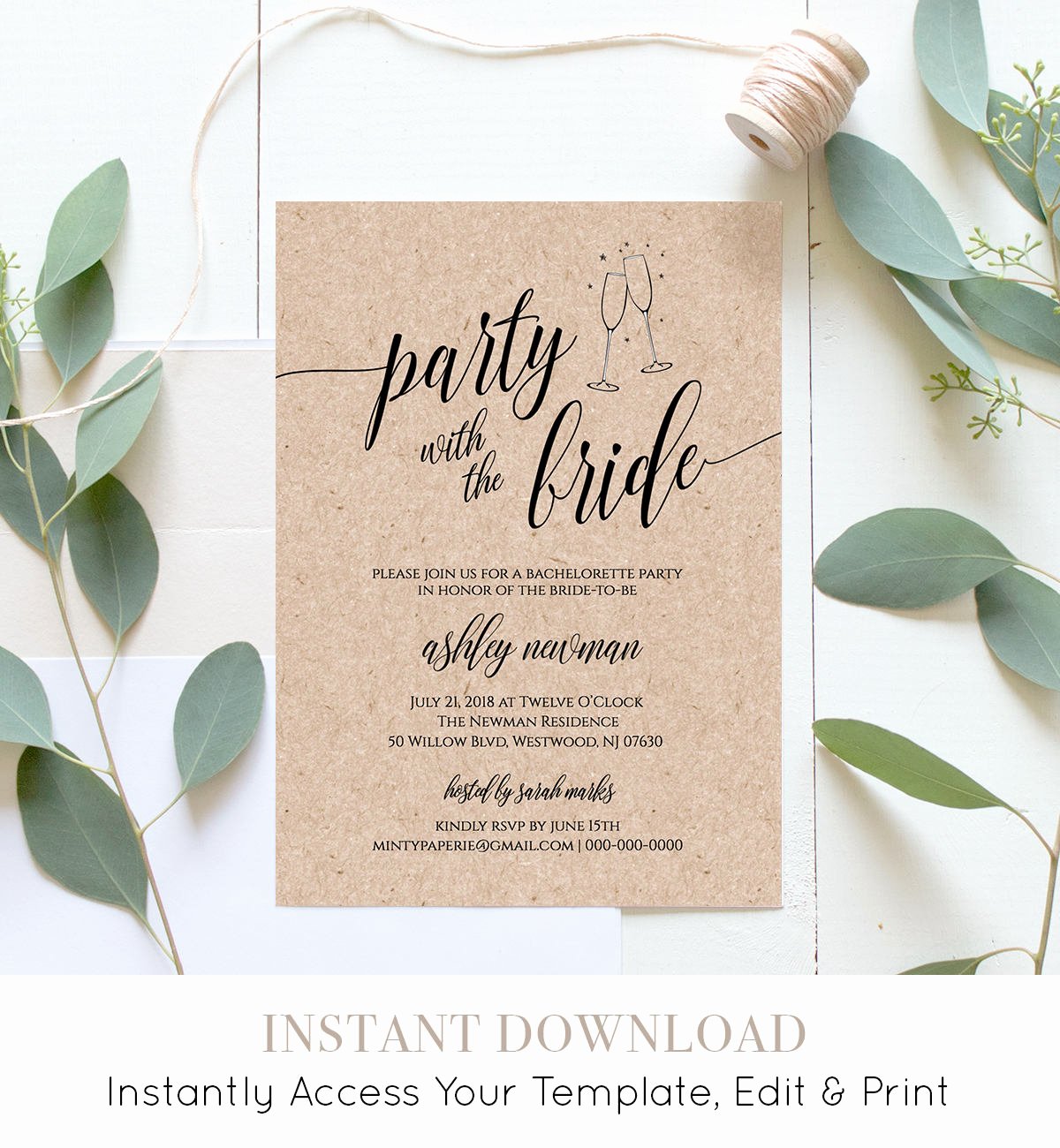Bachelorette Party Invite Template Free Elegant Bachelorette Party Invitation &amp; Itinerary Printable