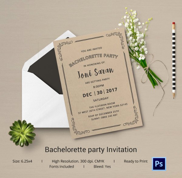 Bachelorette Party Invite Template Free Fresh Bachelorette Invitation Template 40 Free Psd Vector