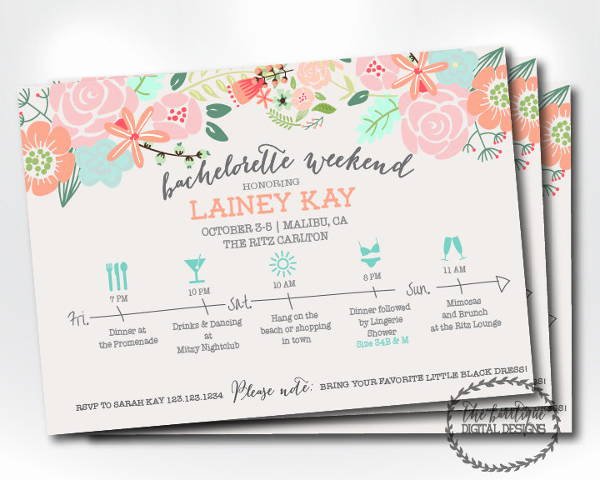 Bachelorette Party Invite Template Free New 12 Bachelorette Party Invitations Psd Ai Vector Eps