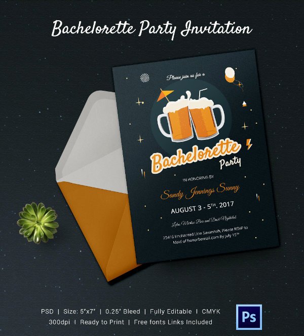 Bachelorette Party Invite Template Free New Bachelorette Invitation Template 40 Free Psd Vector