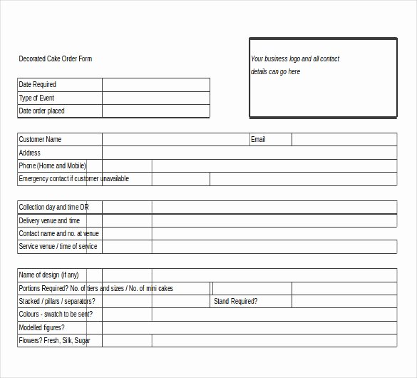 Bakery order form Template Free Awesome 29 order form Templates Pdf Doc Excel