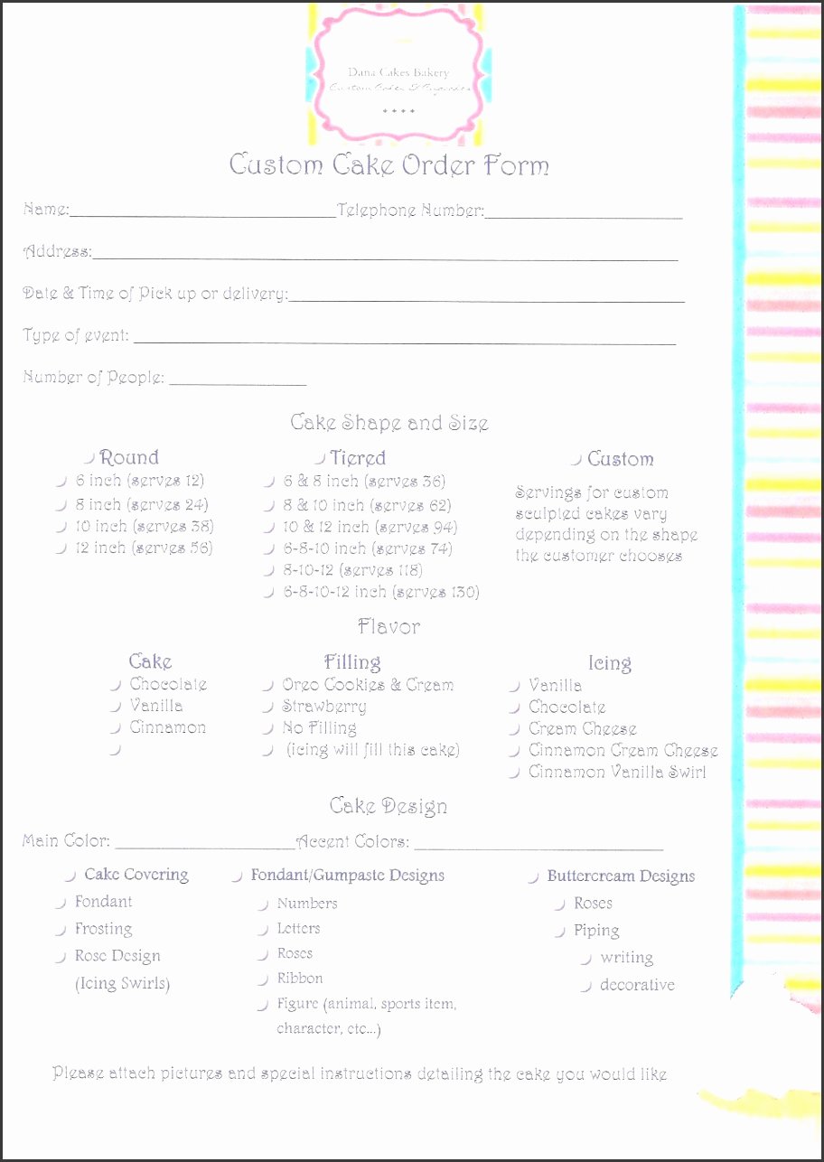 Bakery order form Template Free Beautiful 5 Cupcake order form Template Sampletemplatess