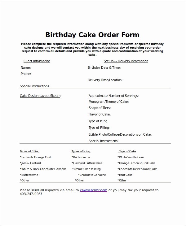 Bakery order form Template Free Beautiful order form Template 12 Free Word Pdf Documents