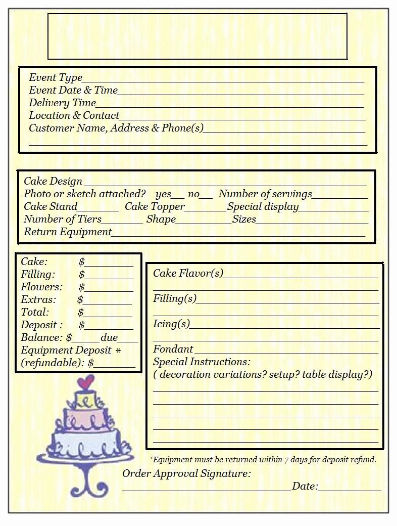 Bakery order form Template Free Best Of order form Just In Case I Do Start A Business