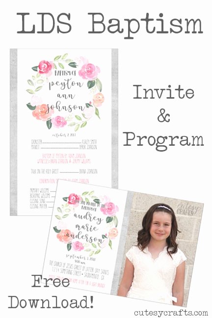 Baptism Invitation Template Free Download Beautiful Free Lds Baptism Program Template Cutesy Crafts