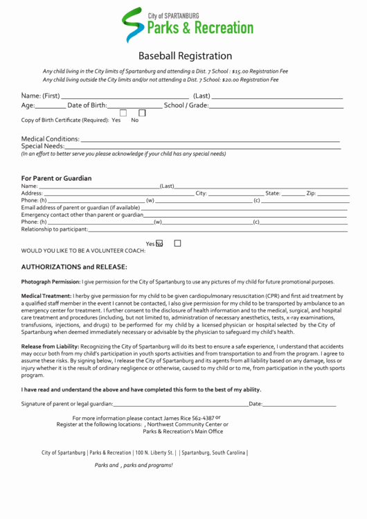 Baseball Registration form Template Awesome top 5 Baseball Registration form Templates Free to