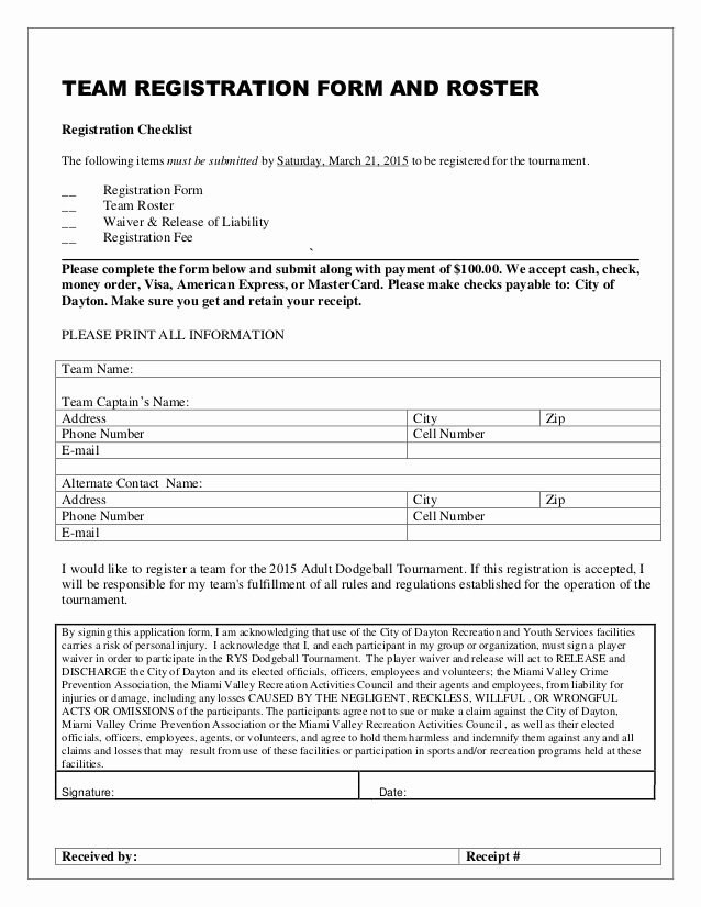 Baseball Registration form Template Inspirational 23 Of Kickball Team Roster Template